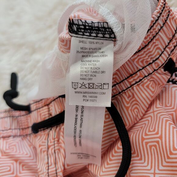 Jr. Swim Lined Shorts Trunks with Abstract Print & Navy Accents Size 5/6 - Picture 9 of 10